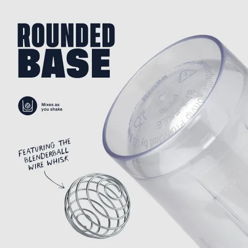 Vista 3 de BlenderBottle Shaker Bottle Pro Series perfecta para batidos de proteínas y antes del entrenamiento, 24 onzas, negro/transparente