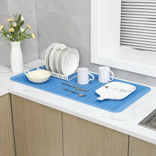 Vista 26 de MicoYang Alfombrilla de Silicona para Secar Platos de Múltiples Usos, Fácil de Limpiar, Ecológica, Alfombrilla de Silicona Resistente al Calor