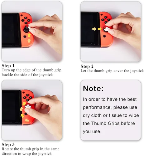 Vista 7 de FUNLAB Juego de empuñaduras para el pulgar compatibles con consola Nintendo SwitchOLEDLite, tapas analógicas de silicona para controladores