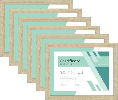 Vista 9 de MCS Gallery Essential Marco de documentos, grano de madera negro, 8.5 x 11 pulgadas, 2