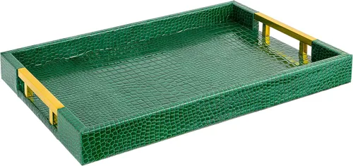 Vista 32 de Home Redefined - Moderna y elegante bandeja rectangular de 17.5 x 12 pulgadas, estilo shagreen, color azul bebé claro, con aspecto de cuero falso