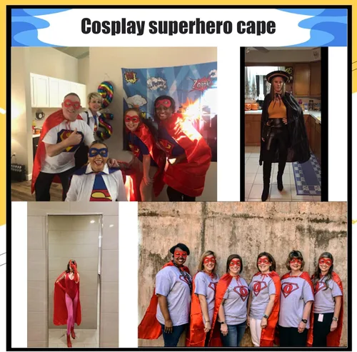 Vista 6 de Capas y máscaras de superhéroe para adultos, capas de vampiro de Halloween, capas de superhéroe, disfraz de superhéroe