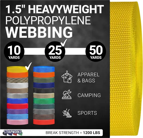 Vista 18 de Strapworks Heavyweight Polypropylene Webbing - Heavy Duty Poly Strapping for Outdoor DIY Gear Repair, 1.5 Inches