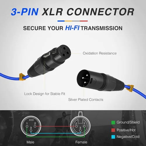 Vista 9 de Phenyx Pro True Diversity Dual Wireless Microphone Set PTU-2U Bundle Con 3Ft XLR Snake Cable PTA-0040-XLR