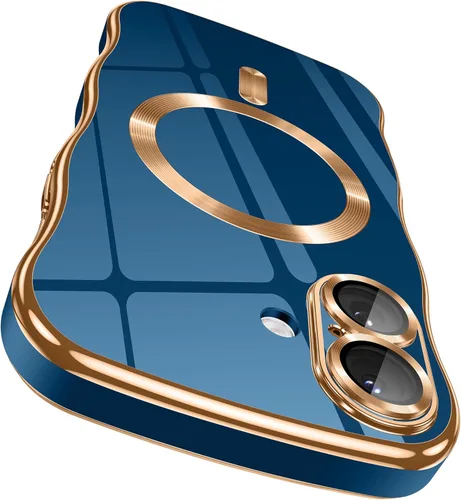 Vista 30 de GVIEWIN Funda para iPhone 17 [compatible con MagSafe] [Protección completa mejorada de la cámara] [Lindo marco ondulado] Funda magnética brillante