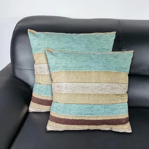 Vista 5 de KUKNOS Juego de 2 fundas de almohada decorativas beige y verde azulado de 20 x 20 pulgadas, fundas de almohada color azul claro para sofá, sala