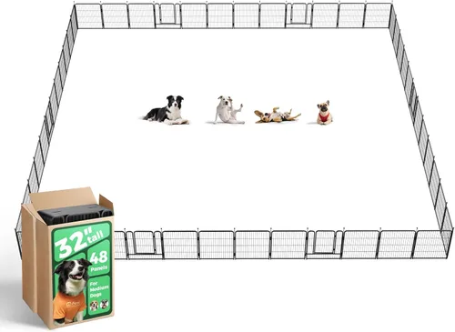 Vista 90 de FXW Rollick Unleashed - Corralito para perros en interiores, patio, campamento de casas rodantes, 32 pulgadas, 16 paneles para perros pequeños