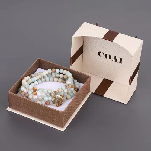 Vista 7 de COAI Árbol de la vida 108 cuentas de Mala collar de pulsera de piedra