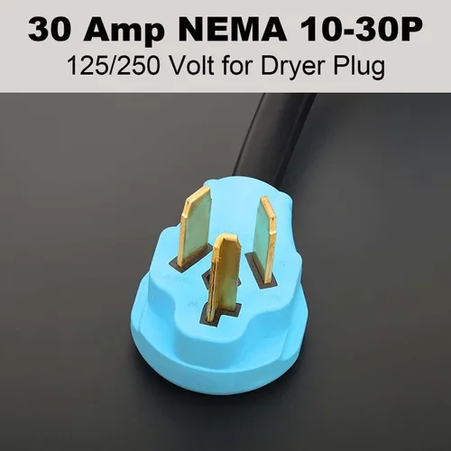 Vista 4 de CircleCord Cable adaptador de distribución de secadora de 3 clavijas, 30 amperios a 110 V, NEMA 10-30P macho a 3X 5-15R enchufe doméstico hembra