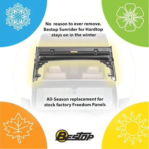 Vista 8 de Bestop 5245335 Sunrider for Hardtop for 2007-2018 Wrangler JK 2-Door & Unlimited