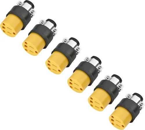 Vista 7 de Cable de extensión para reparación de cables eléctricos de 15 amperios, 125 voltios, 1 juego de conectores de repuesto macho hembra de 3 clavijas