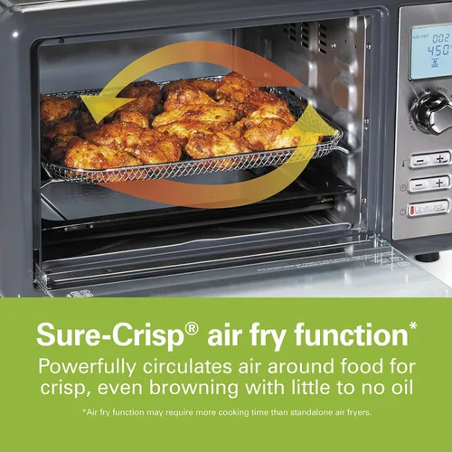 Vista 2 de Hamilton Beach Countertop Digital Air Fryer Oven with Sure-Crisp, 6-in-1 Functionality, 150-450⁰F Temp Range, 1800W, XL Capacity for 2 12” Pizzas