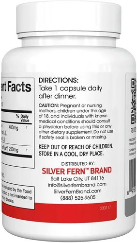 Vista 4 de Silver Fern Regularity - Cápsulas de suplemento digestivo marca - 1 botella = 30 cápsulas = suministro de 30 días - Mucosave FG
