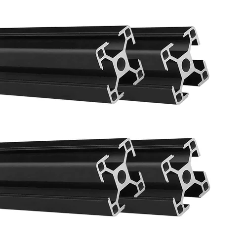 Vista 7 de Extrusión de aluminio con ranura en T 3030 para piezas de impresora 3D y bricolaje CNC negra de 600mmX4