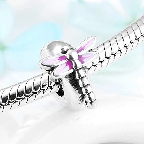 Vista 2 de Abalorio espaciador de goma con cuentas espaciadoras de plata de ley 925 para pulseras estilo Pandora