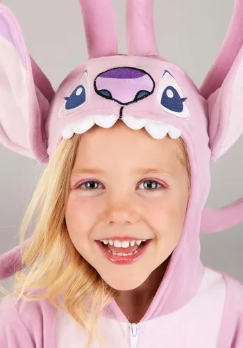 Vista 6 de Disney Lilo and Stitch - Disfraz de ángel para niñas, disfraz con capucha para Halloween, juego de rol de Lilo y Stitch
