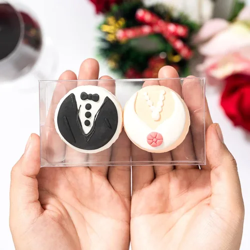 Vista 7 de RomanticBaking Paquete de 37 Cajas de Macarons de 4.17" x 2.16" x 1.37" para 2 Brownies Oreo Cubiertos de Chocolate Trufa Golosina Cajas