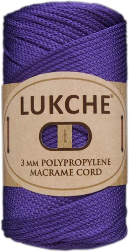 Vista 12 de Cuerda de macramé premium de poliéster de 3 mm, 147 yardas, 8.82 oz, 100% cuerda de macramé de polipropileno, hilo de color para crochet