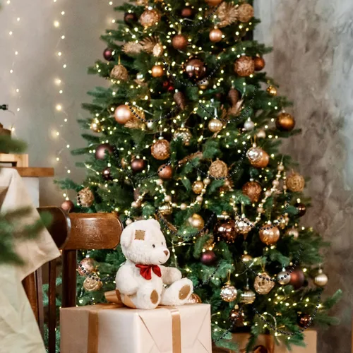 Vista 4 de WILLBOND Cuentas de árbol de Navidad de 50 pies, guirnalda de perlas artificiales, rollo de cuentas de plástico para árbol de Navidad, boda, Negro