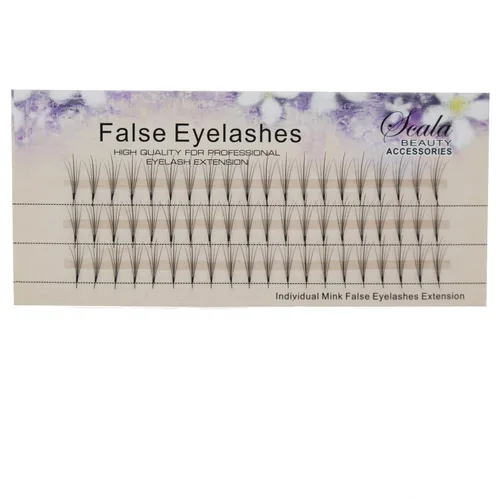 Vista 6 de Scala - Extensión de pestañas postizas de 0.07 a 0.003 in de grosor para elegir, 5 raíces, pestañas postizas individuales (0.003 in)