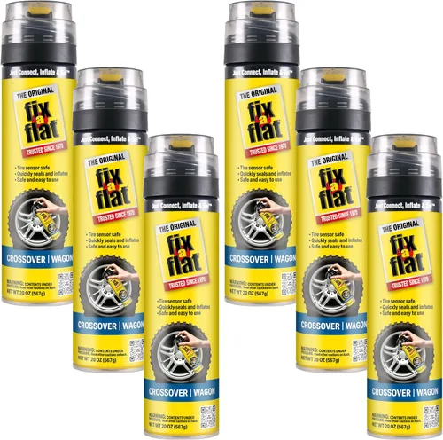 Vista 12 de Fix-a-Flat S60410 - Reparación e inflador de neumáticos planos de emergencia en aerosol, para neumáticos compactos, fórmula ecológica, ajuste