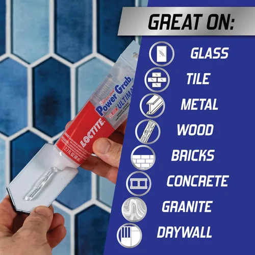 Vista 13 de Loctite Power Grab Ultimate - Adhesivo de construcción transparente, cartucho de 9 onzas líquidas, 1 paquete, pegamento de construcción versátil