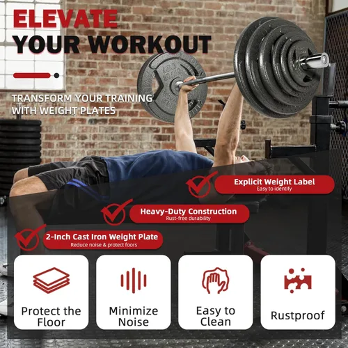 Vista 4 de Juego de pesas Signature Fitness de 2 pulgadas de hierro fundido