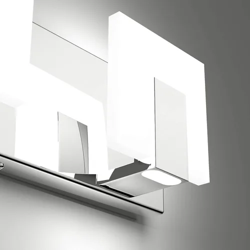 Vista 6 de Aipsun Moderna lámpara LED de tocador para baño, acrílico blanco esmerilado, arriba y abajo, accesorios de pared sobre espejo