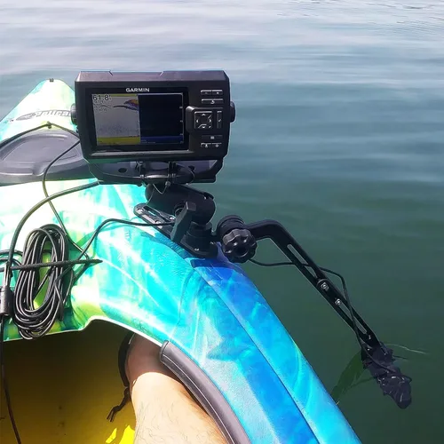 Vista 8 de Fish Finder - Base de bola de 1.5 pulgadas para kayak, soporte electrónico marino para barco, placa de montaje universal, brazo de montaje