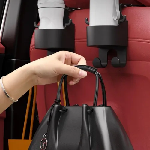Vista 4 de Gancho multifuncional para asiento de coche y portavasos para asiento trasero, 3 en 1, tipo A 4 piezas
