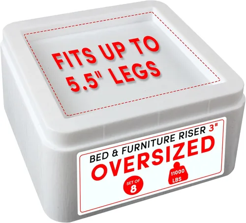 Vista 19 de DEDU Elevadores de cama de gran tamaño, resistentes, apilables, paquete de 4, elevadores de muebles para sofás de 2 pulgadas o 4 pulgadas, soporta