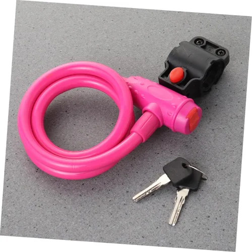 Vista 6 de INOOMP Candado de bicicleta antiarañazos, color rosa, candado de acero para bicicleta, bloqueo de cadena, sin llave, acabado cromado