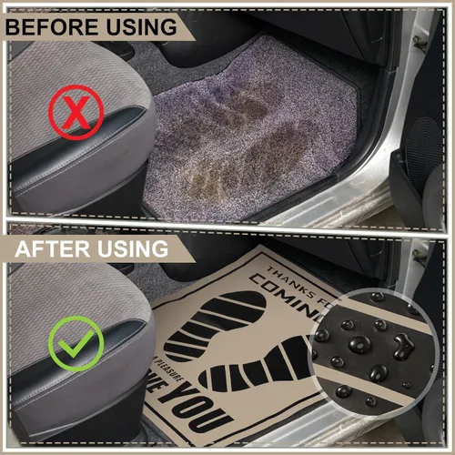 Vista 4 de Frienda 500 piezas alfombrillas de papel impermeables para piso de automóvil, almohadillas desechables para piso cubiertas con película de plástico