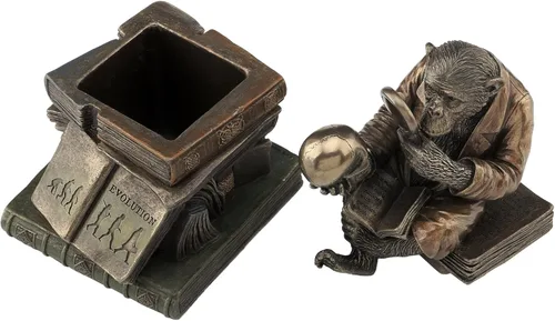 Vista 2 de US Caja decorativa de la baratija del erudito del chimpancé de 6,88 pulgadas, color de bronce
