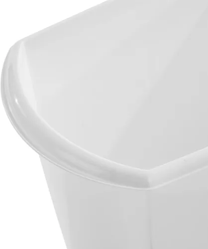 Vista 8 de Sterilite Basurero rectangular de 5.5 galones, tapa abierta, tamaño mediano, para el baño, dormitorio u oficina, color blanco, paquete de 6