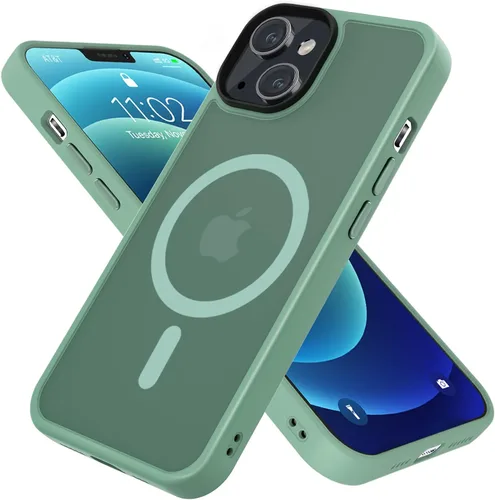 Vista 9 de Funda magnética fuerte para iPhone 14 Plus de 6.7 pulgadas, transparente compatible con MagSafe, protección contra caídas de grado militar