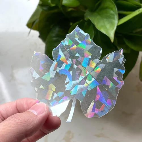 Vista 12 de Calcomanías holográficas para ventana para ataques de pájaros, recordatorio de vidrio, calcomanías autoadhesivas anticolisión, evita que los pájaros