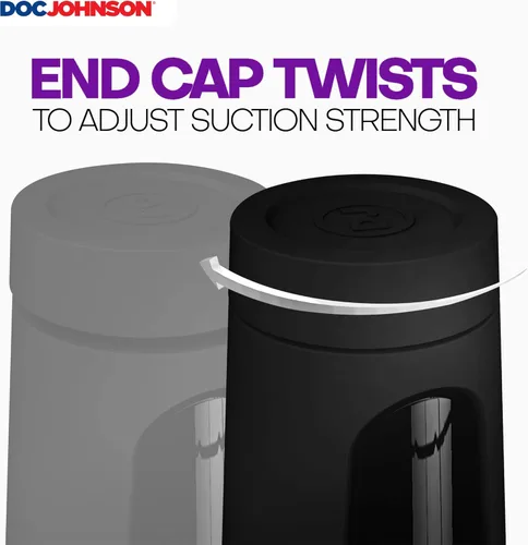 Vista 3 de Doc Johnson Main Squeeze - Sasha Grey - Placa de apriete para presión precisa - Tapa de extremo giratorio para controlar la succión - Discreto