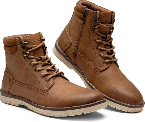 Vista 4 de Vostey Men's Motorcycle Boots Business Waterproof Ankle Boots Casual Oxford Boots for Men