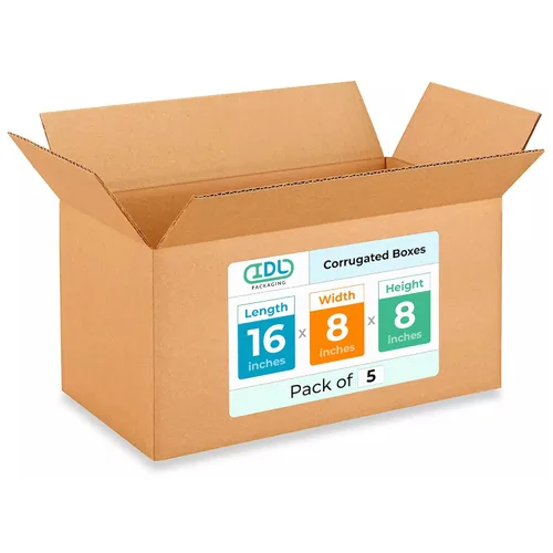 Vista 177 de IDL Packaging Paquete de 5 cajas de envío altas de 8 x 8 x 48 pulgadas, extra resistentes de 200 libras frente a caja regular, cajas de mudanza