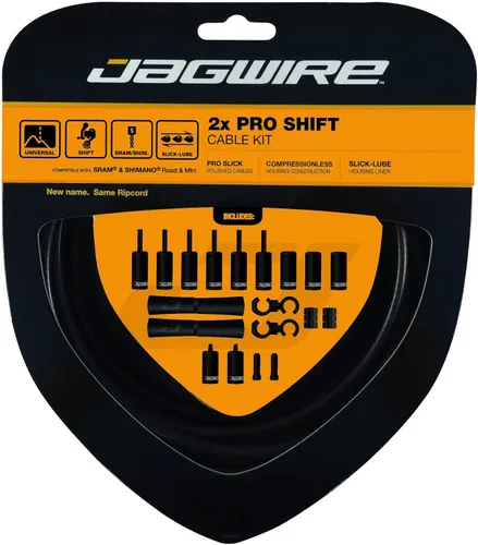 Vista 8 de Jagwire - Kit de cambio universal 2X Pro para carretera, MTN y grava Compatible con engranajes SRAM y Shimano, cables de acero inoxidable