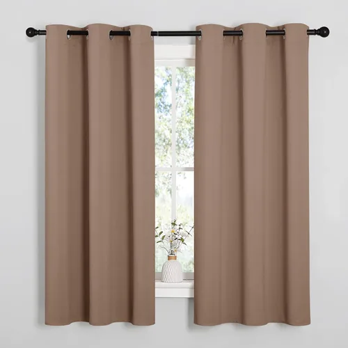 Vista 106 de KGORGE - Cortinas opacas grises para dormitorio 2 paneles, 42 x 63 pulgadas con ojales, cortinas de oscurecimiento de habitación con aislamiento