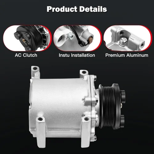 Vista 3 de cciyu Compresor de aire acondicionado para Mitsubishi Outlander 2.4L 2003-2006 reemplaza al compresor de CA para automóvil 6 ranuras MSC105