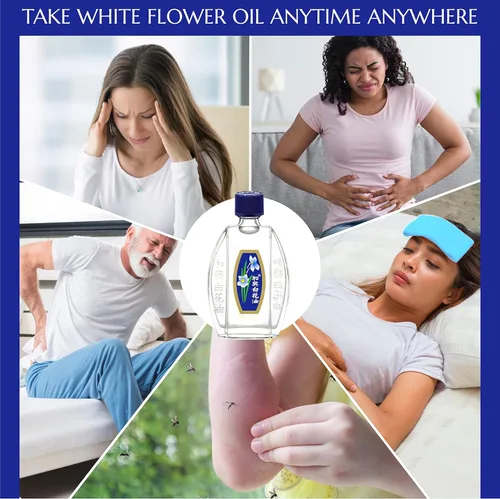 Vista 2 de White Flower Combo de aceite de bálsamo analgésico externo de 0.7 fl oz/0.676 onzas líquidas + 0.1 fl oz/0.085 onzas líquidas, articulaciones