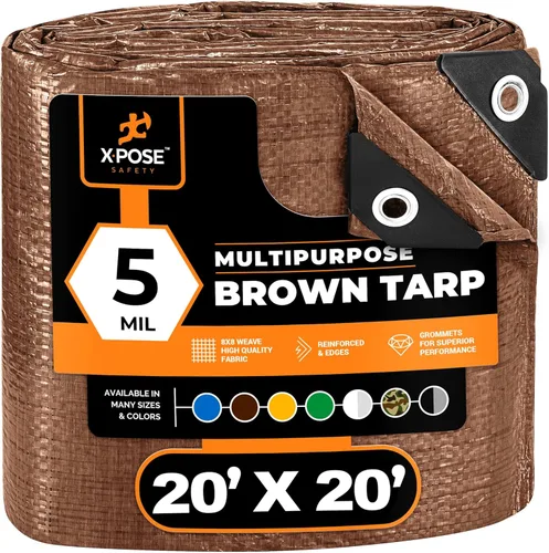 Vista 67 de Xpose Safety - Lona de polietileno ligera azul – Funda protectora multiusos, paño de goteo – duradero, impermeable, resistente a la intemperie