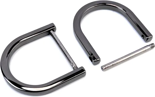 Vista 37 de 4 anillos en D resistentes de 1-1/2 pulgadas de oro dorado en forma de U de repuesto para bolso, llavero, collar de perro