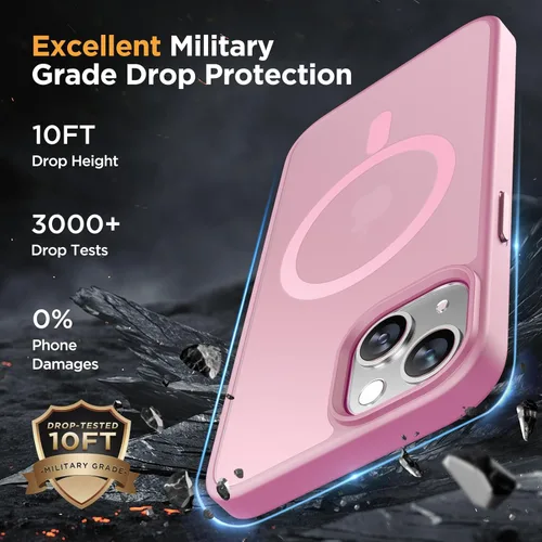 Vista 190 de Miracase - Funda magnética para iPhone 13 de 6.1 pulgadas (compatible con MagSafe) (con 2 protectores de pantalla), protección de grado militar
