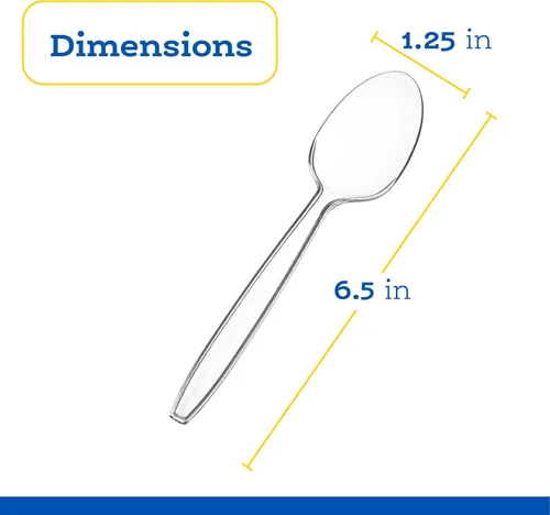 Vista 3 de Plasticpro Cucharas de té desechables de plástico transparente, pesadas, 100