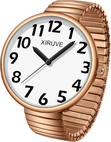 Vista 8 de Reloj de pulsera de acero inoxidable con esfera fácil de leer, para hombre y mujer