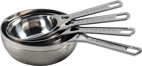 Vista 3 de Le Creuset Tazas medidoras de acero inoxidable, juego de 4